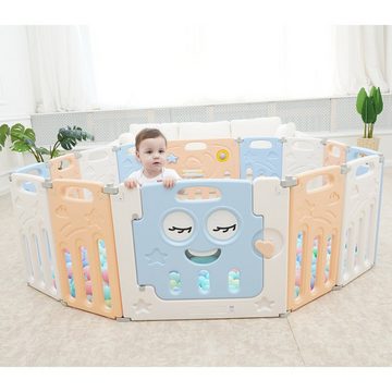 Baby Vivo Laufstall Laufgitter aus Kunststoff 14 Elemente Faltbar / Klappbar - Luna