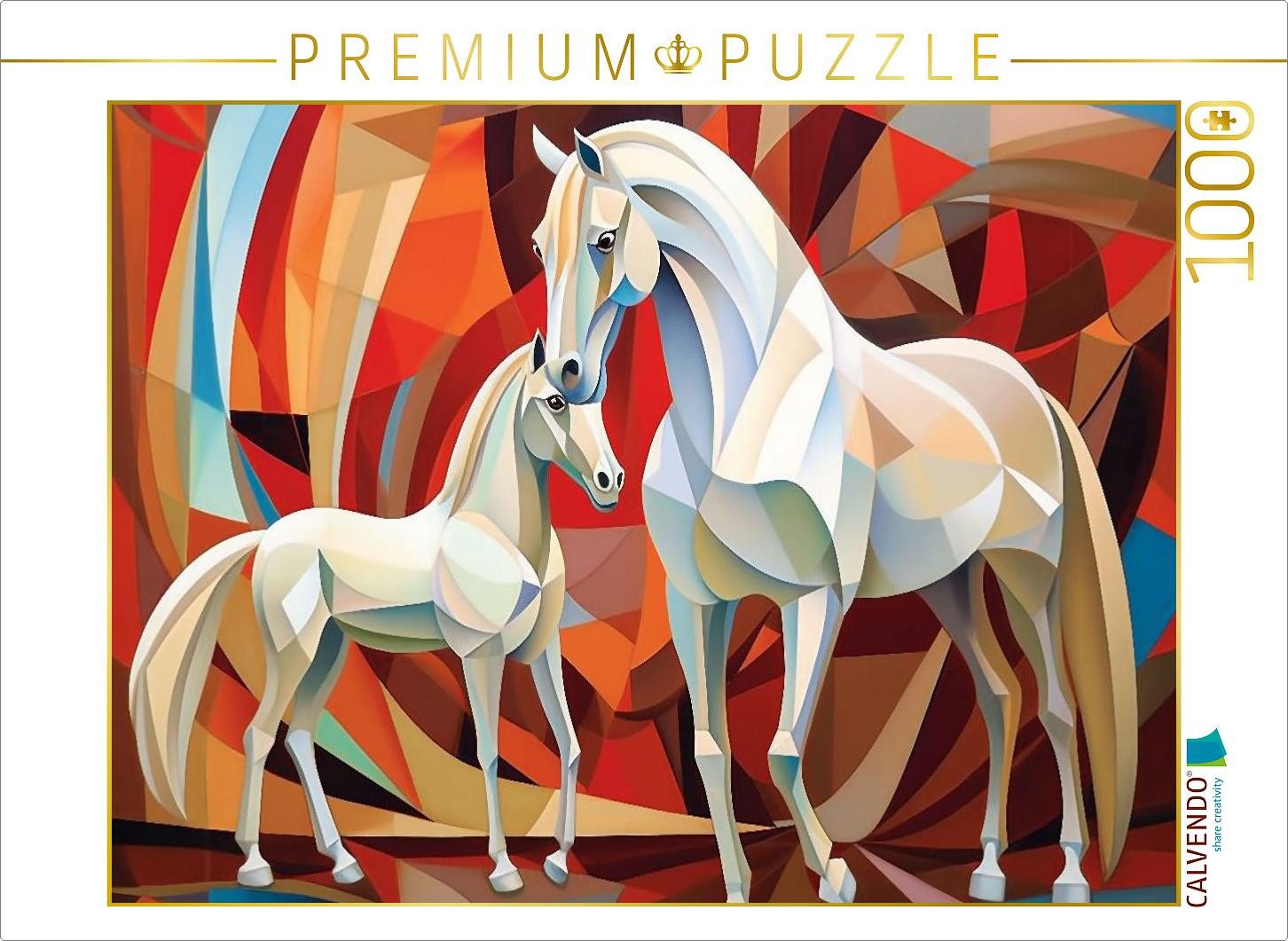 CALVENDO Puzzle CALVENDO Puzzle Zwei weiße Pferde, 1000 Teile Lege-Größe 64x48cm Foto, 1000 Puzzleteile
