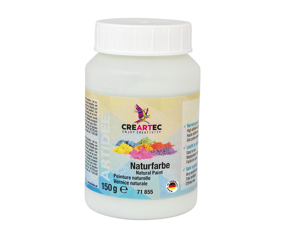 CREARTEC Bastelfarbe Naturfarbe - blau - 150g, Pulverfarbe zum Anmischen - Made in Germany