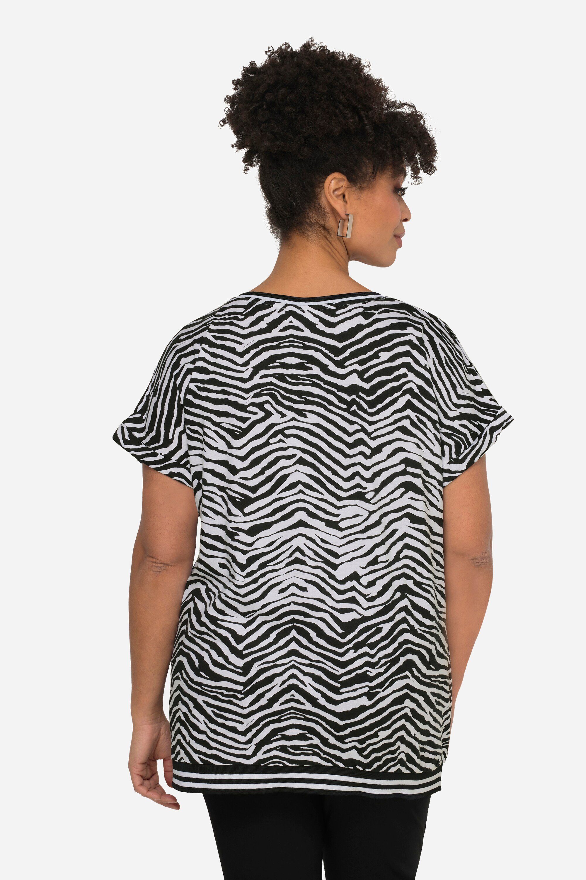 MIAMODA T-Shirt T-Shirt oversized Zebra Rundhals