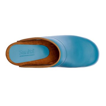 Sanita Wood-Lotte Open Clog Teal Sandale