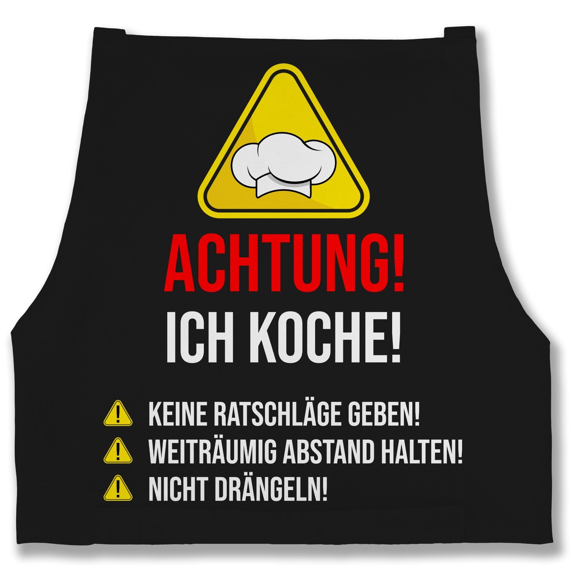 Shirtracer Kochschürze Achtung Ich koche - Geschenk Köche Koch Köchin Geschenkidee Küche, (1-tlg), Kochschürze
