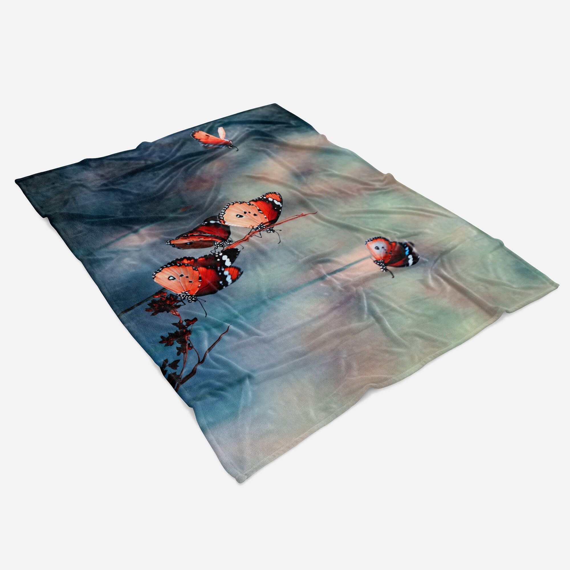 Tiermotiv Frü, (1-St), mit Handtücher Handtuch Schmetterlinge Kuscheldecke Strandhandtuch Art Baumwolle-Polyester-Mix Sinus Saunatuch Handtuch