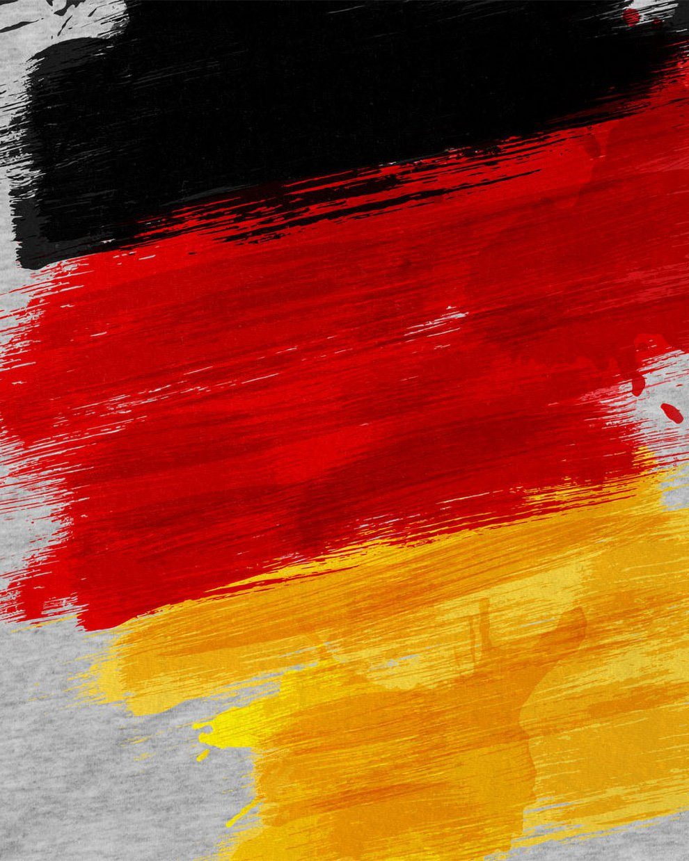 Fußball Germany Flagge Print-Shirt T-Shirt style3 grau Fahne meliert EM Sport WM Herren Deutschland