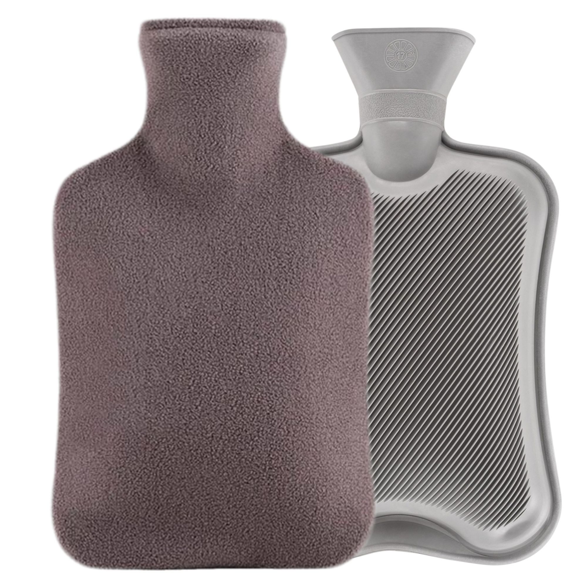 Blumtal Wärmflasche mit Bezug aus Polar Fleece, (für Kinder und Erwachsene, Bettflasche zur Schmerzlinderung, aus Naturkautschuk für Kinder und Erwachsene)