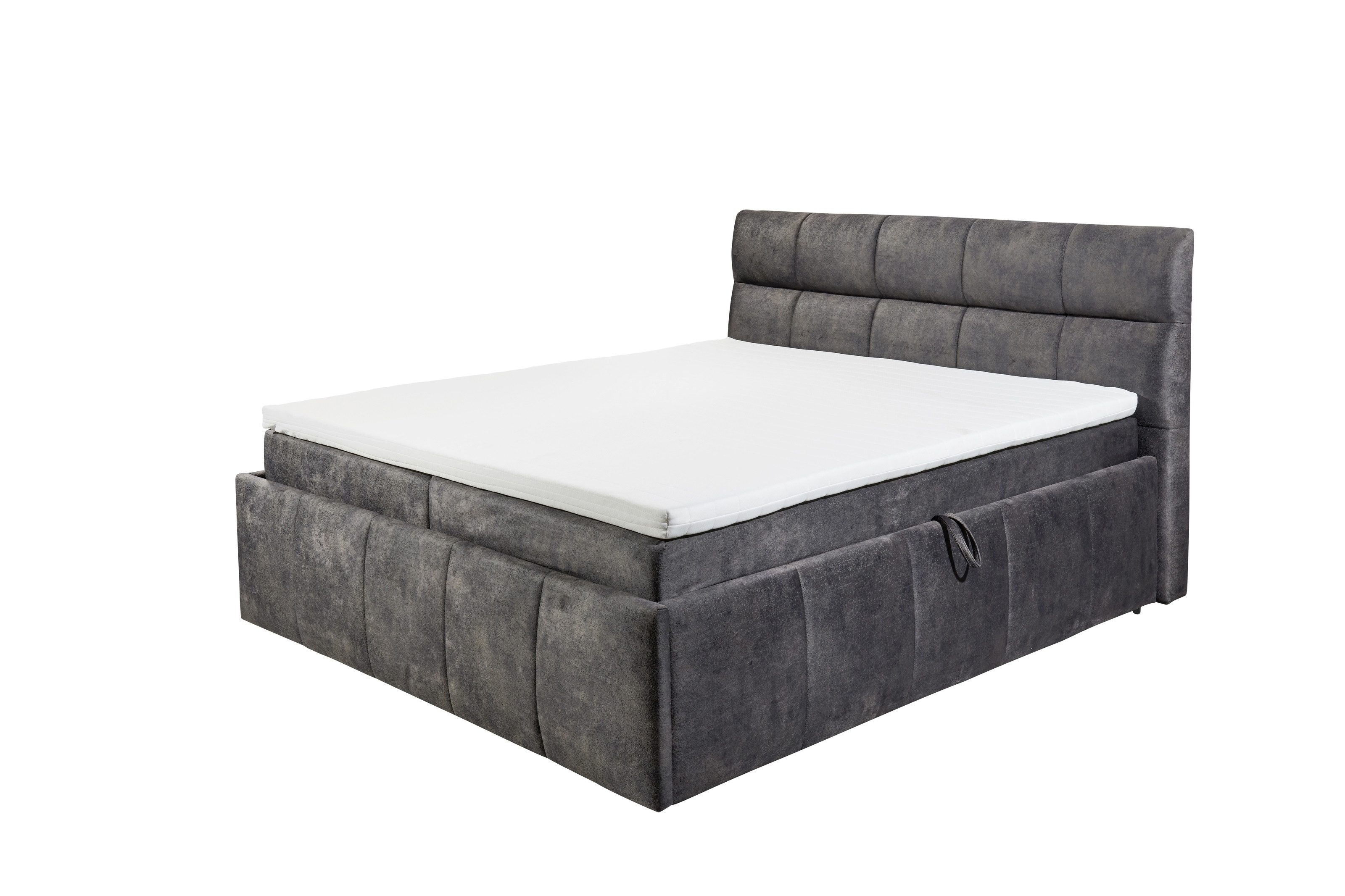 freiraum Boxbett AVIDANO 6, 180x200 cm Liegefläche, Bezug in grey - 203x123x213cm (BxHxT)