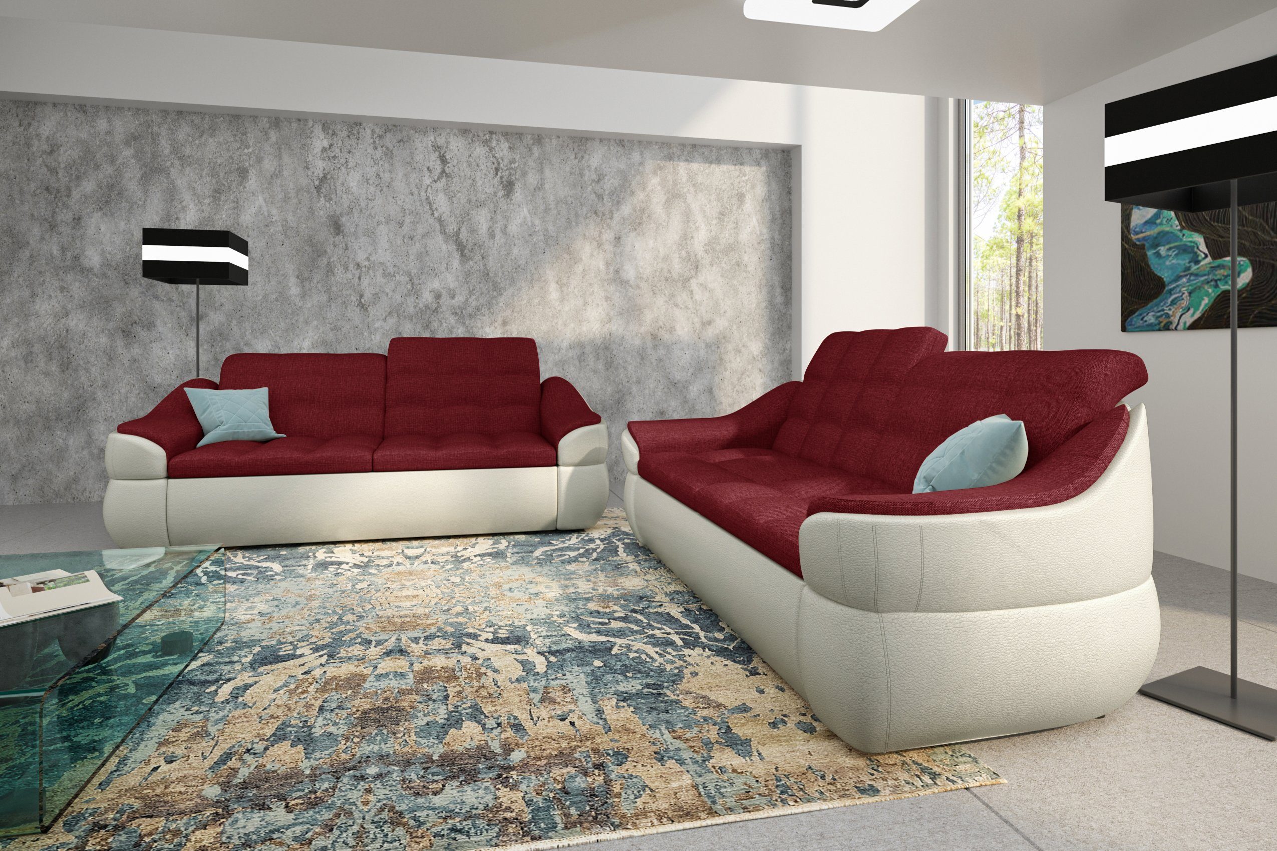 in made Design, (2-tlg), 2x2-Sitzer bestehend Modern Stylefy Polstergarnitur Sofa, (Set Europa aus Alisa,