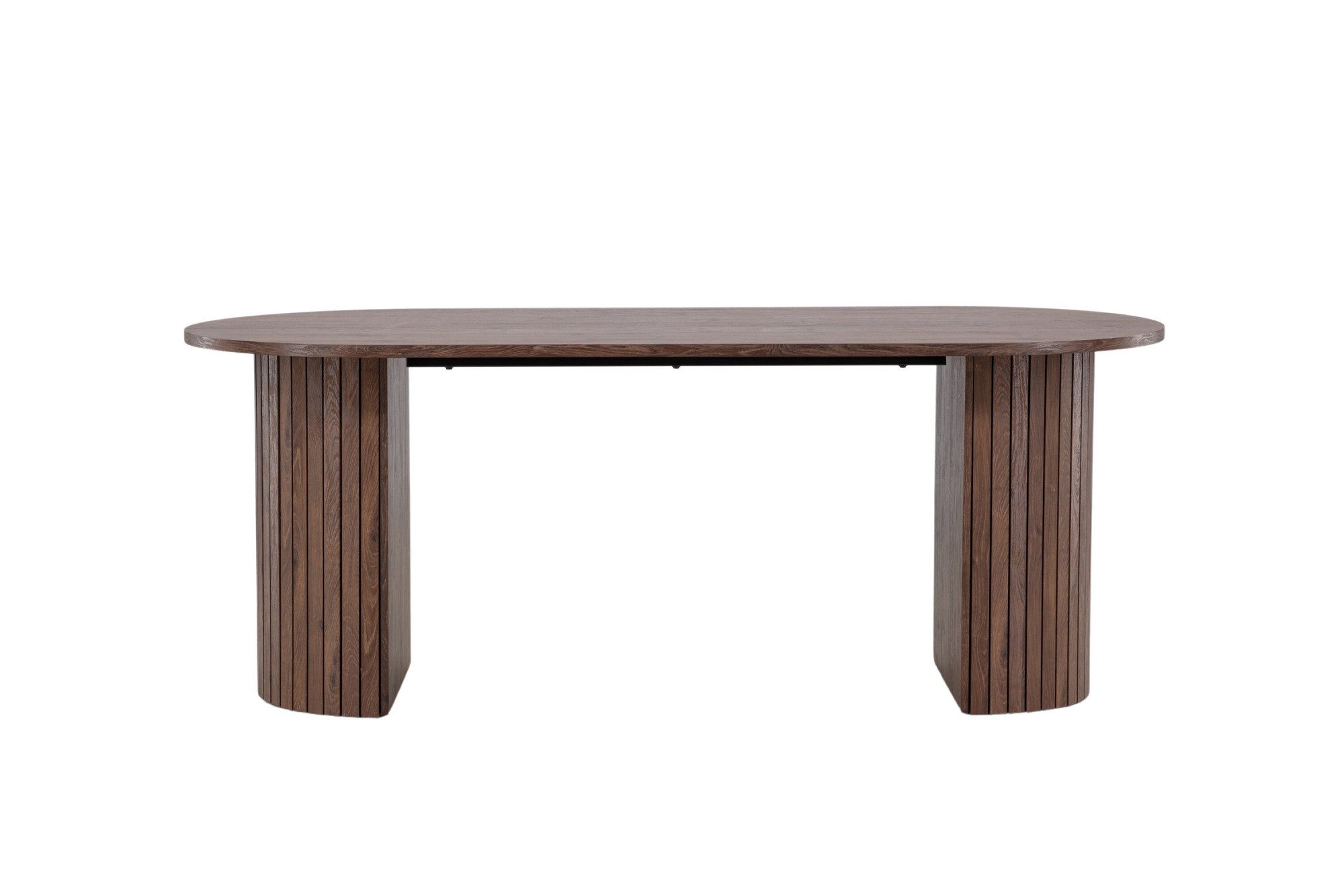 Venture Home Esstisch Härön, ovaler Esstisch in warmem Mokka, einladend, 200 × 90 cm, Esszimmertisch, MDF, Stahlbeine, oval, gesellig, einheitlich