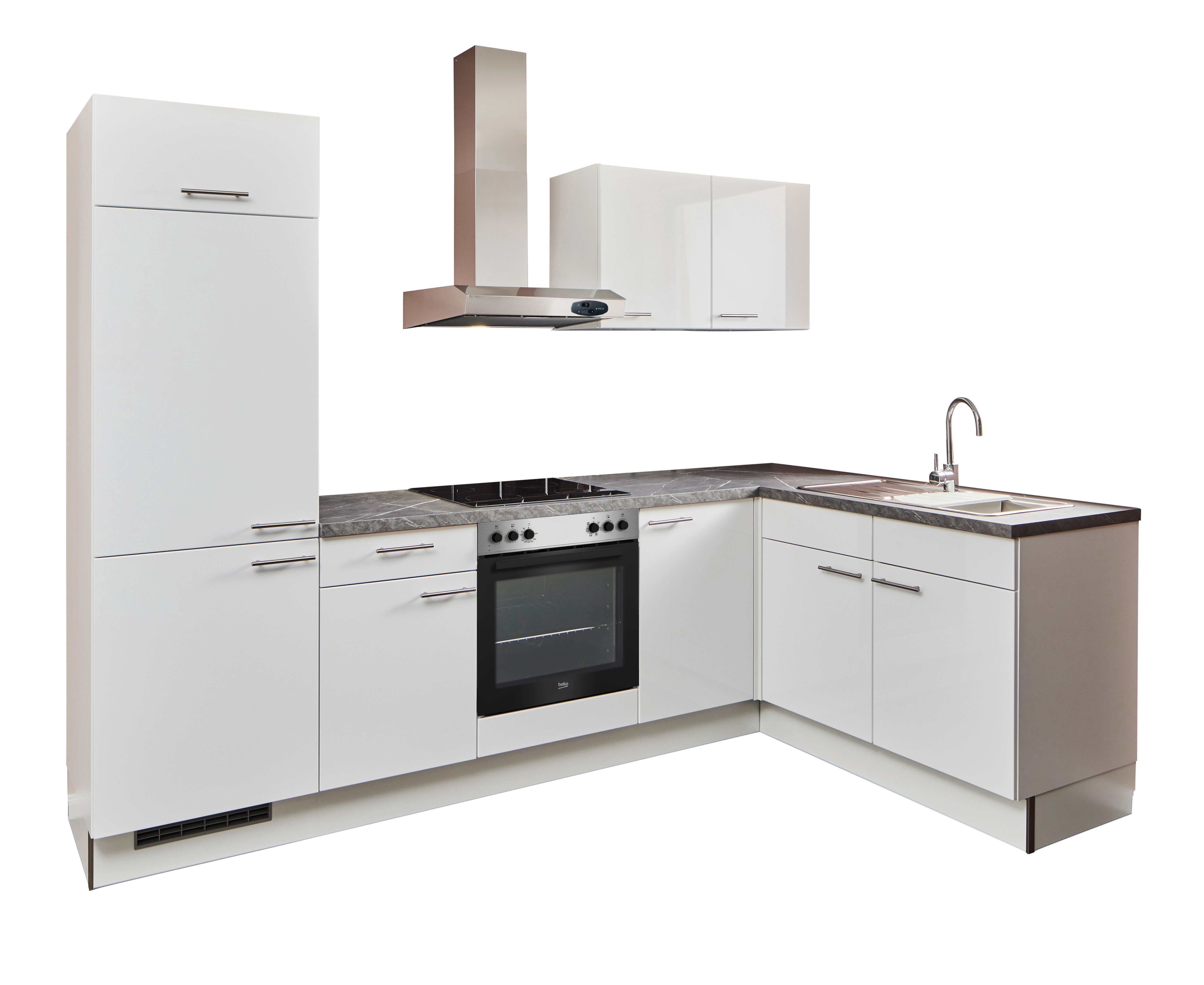 pino Winkelküche Farum, individuell anpassbar, gratis Küchenplanung mit Profis, (Breite 450cm), vormontiert, wahlw. mit E-Geräten, Preis inkl. Lieferung