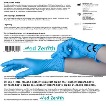 Med Zenith Nitril-Handschuhe Medical Einmalhandschuhe (1000 Stück, Gummihandschuhe) Größe M-L