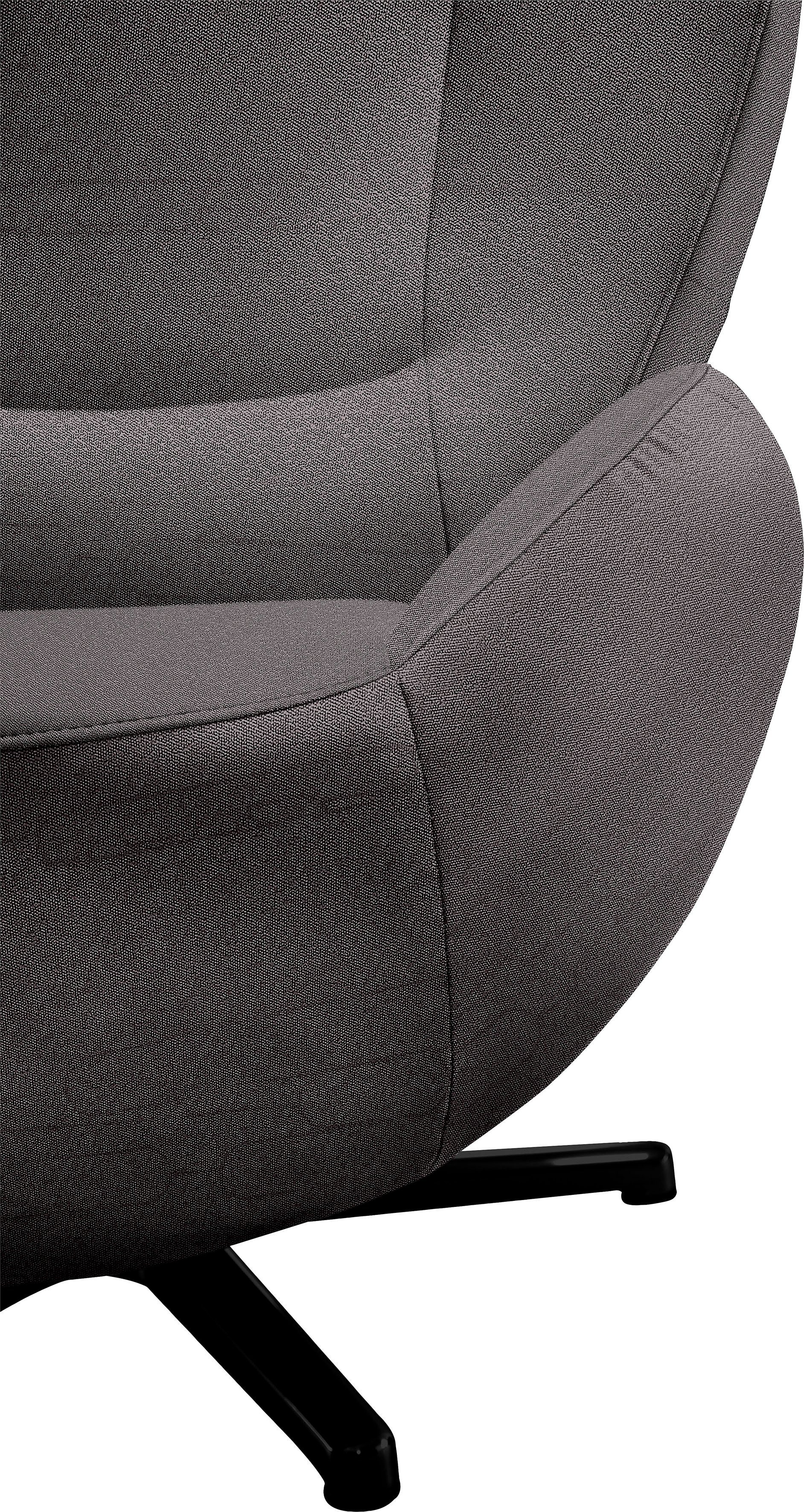 TOM TAILOR HOME Loungesessel TOM Metall-Drehfuß PURE, mit in Schwarz