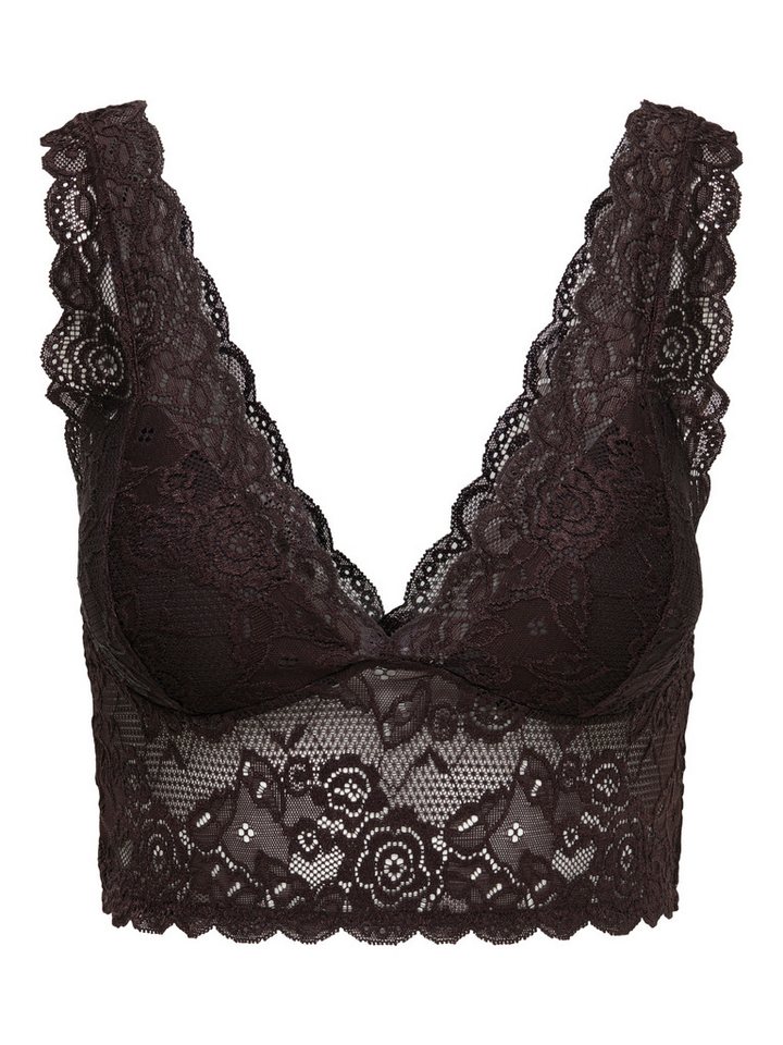 ONLY Spitzentop ONLCHLOE – Spitzen-Bra mit gepolsterten Cups und Stretch regular fit, feminin, Spitze, Kunstfaser, V-Ausschnitt