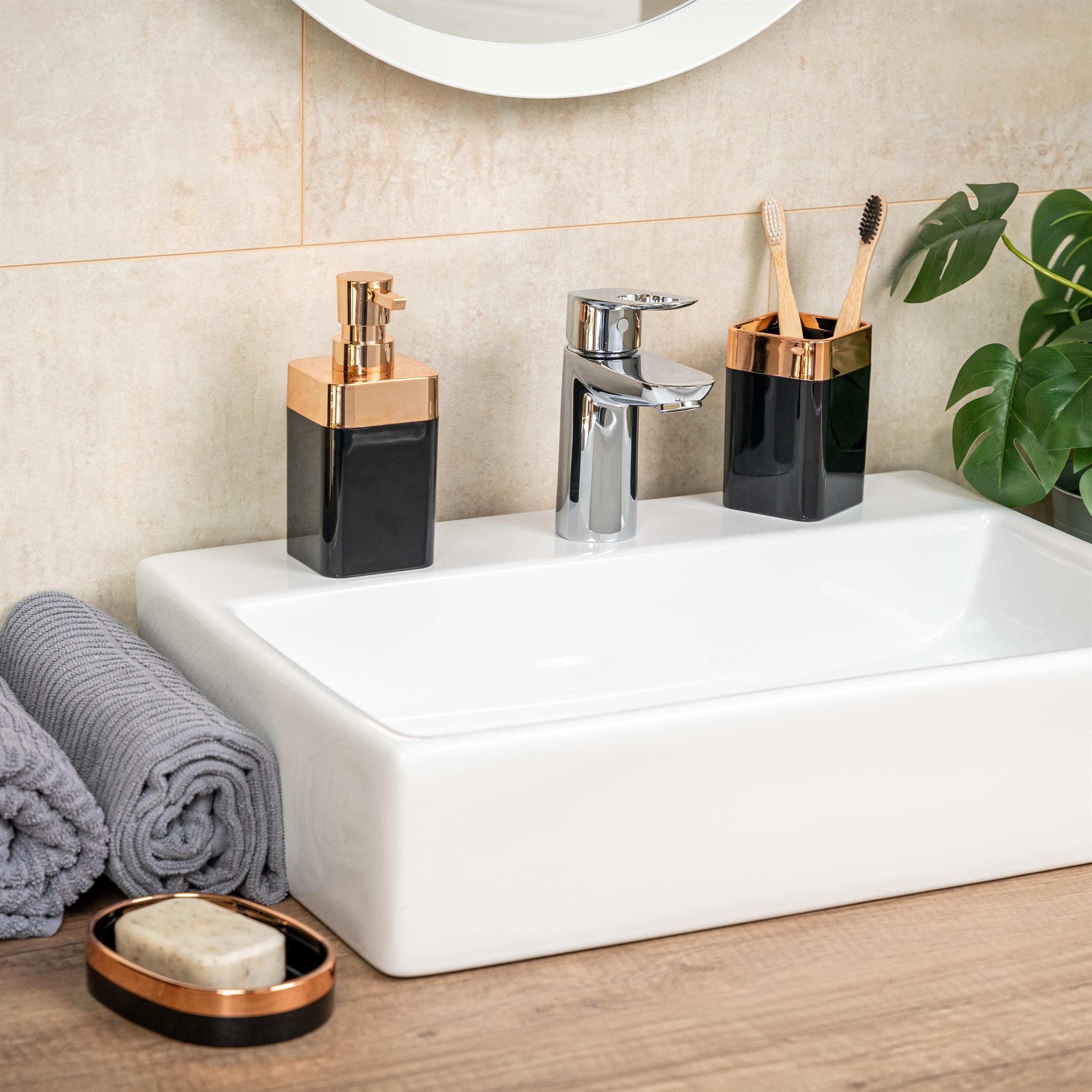 bremermann Badaccessoire-Set Badezimmer-Set 3-tlg. SAVONA, Kunststoff, Badezimmer-Zubehör-Set, 3 tlg. – Bild 2 von 5