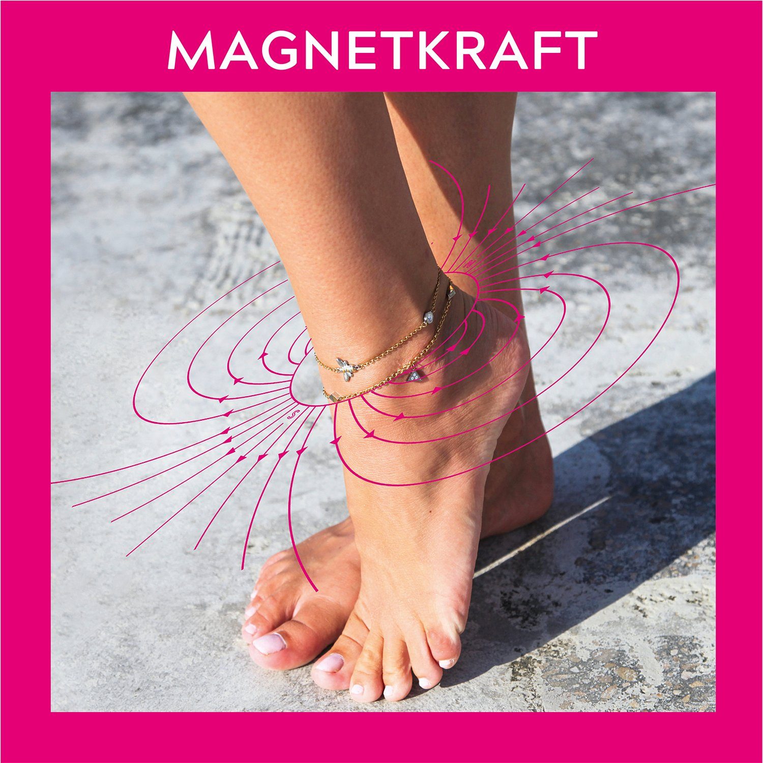 MAGNETIX WELLNESS Fußkette Magnet-Fußkette Honeycomb bicolor