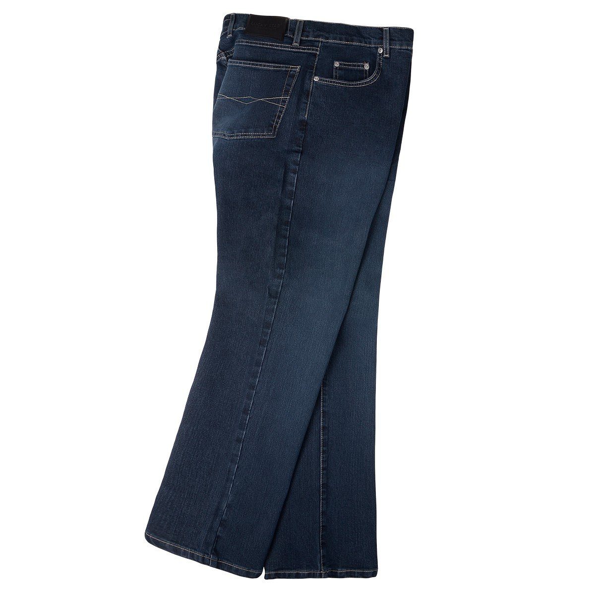 Lucky Star Bequeme Jeans Lucky Star XXL Custer Jeans blue black Kontrastnähte | Jeans