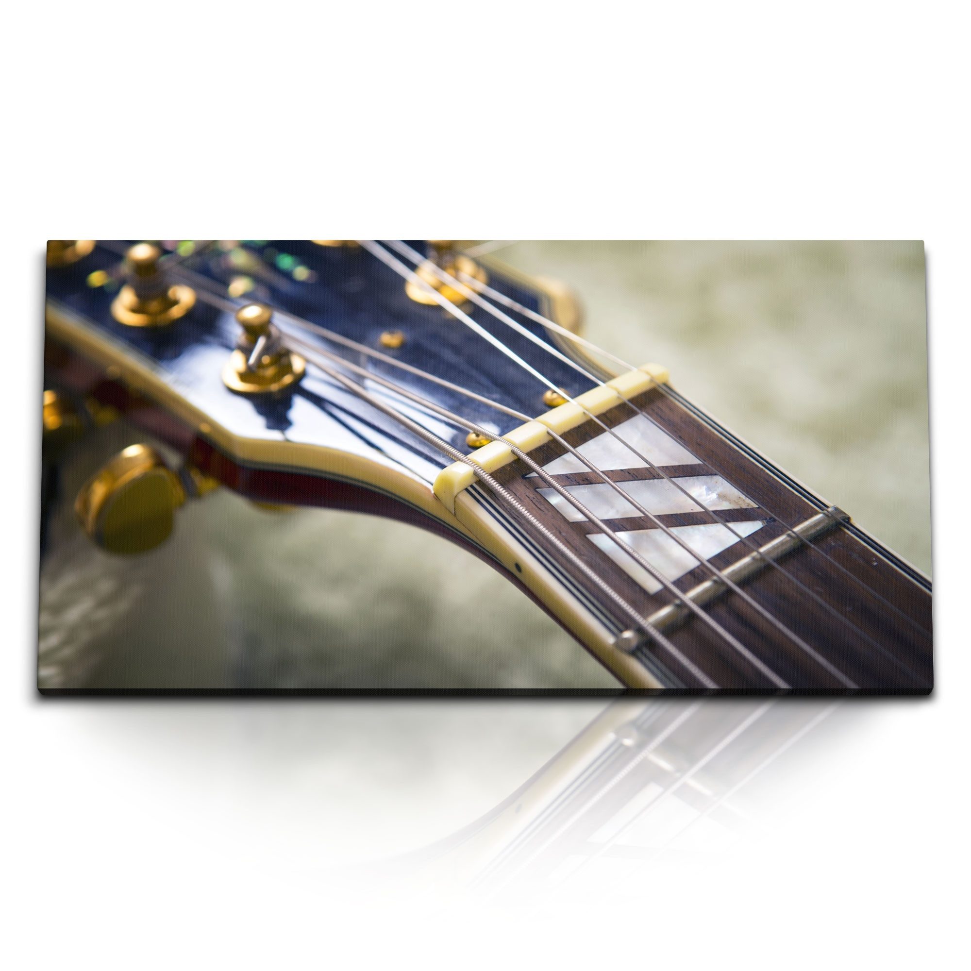 Leinwandbild Kunstdruck Bilder 120x60cm Gitarre Gitarrensaiten Musik Musikzimmer Au