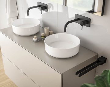 einfachgutemoebel Aufsatzwaschbecken Aufsatz-Waschbecken Bath-O-Line 36x36cm, Keramik rund, weiß