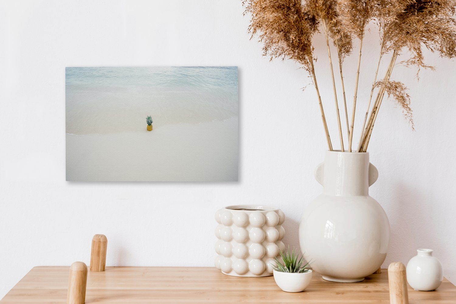 Sand, - Wanddeko, - 30x20 Wasser St), cm (1 Leinwandbilder, Leinwandbild Wandbild OneMillionCanvasses® Aufhängefertig, Ananas