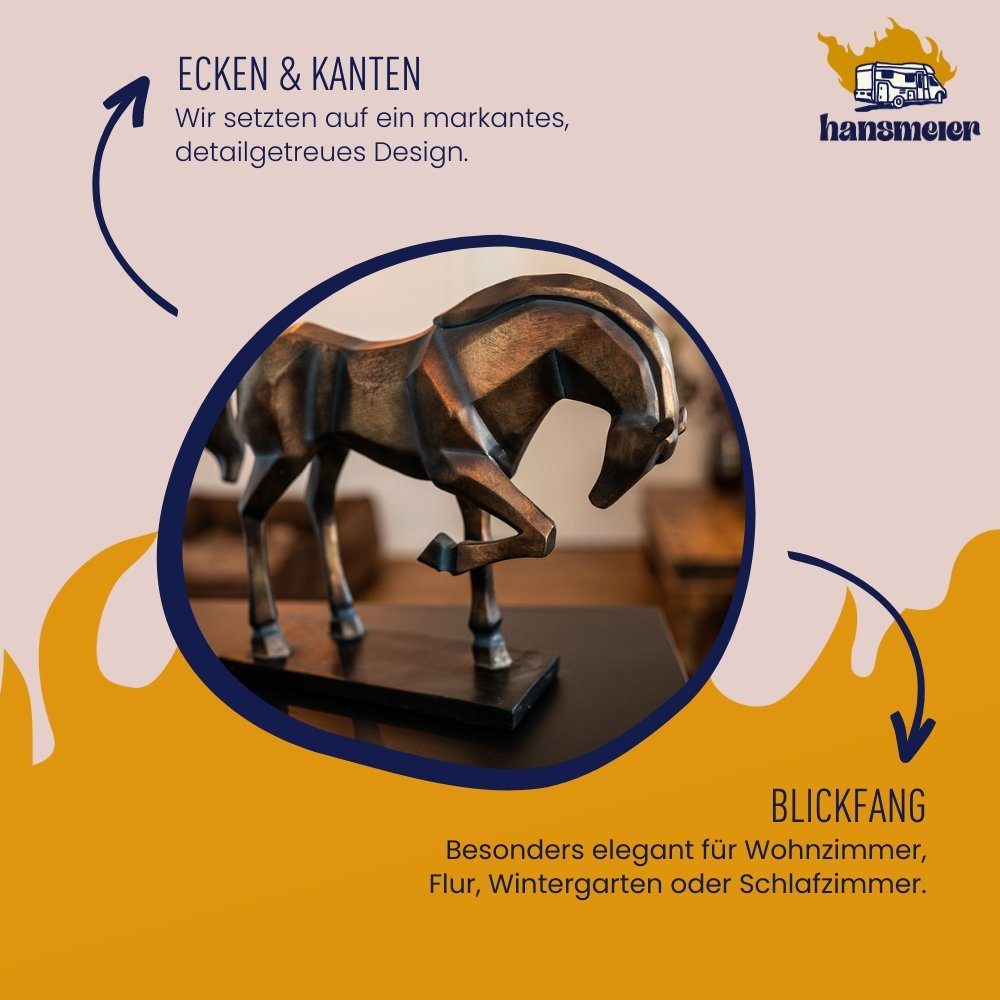 Hansmeier Skulptur Deko Statue gegen Pferd, - Kratzer Design-Dekoration edle Schutzsockel Pferd - Wohnungs-Deko