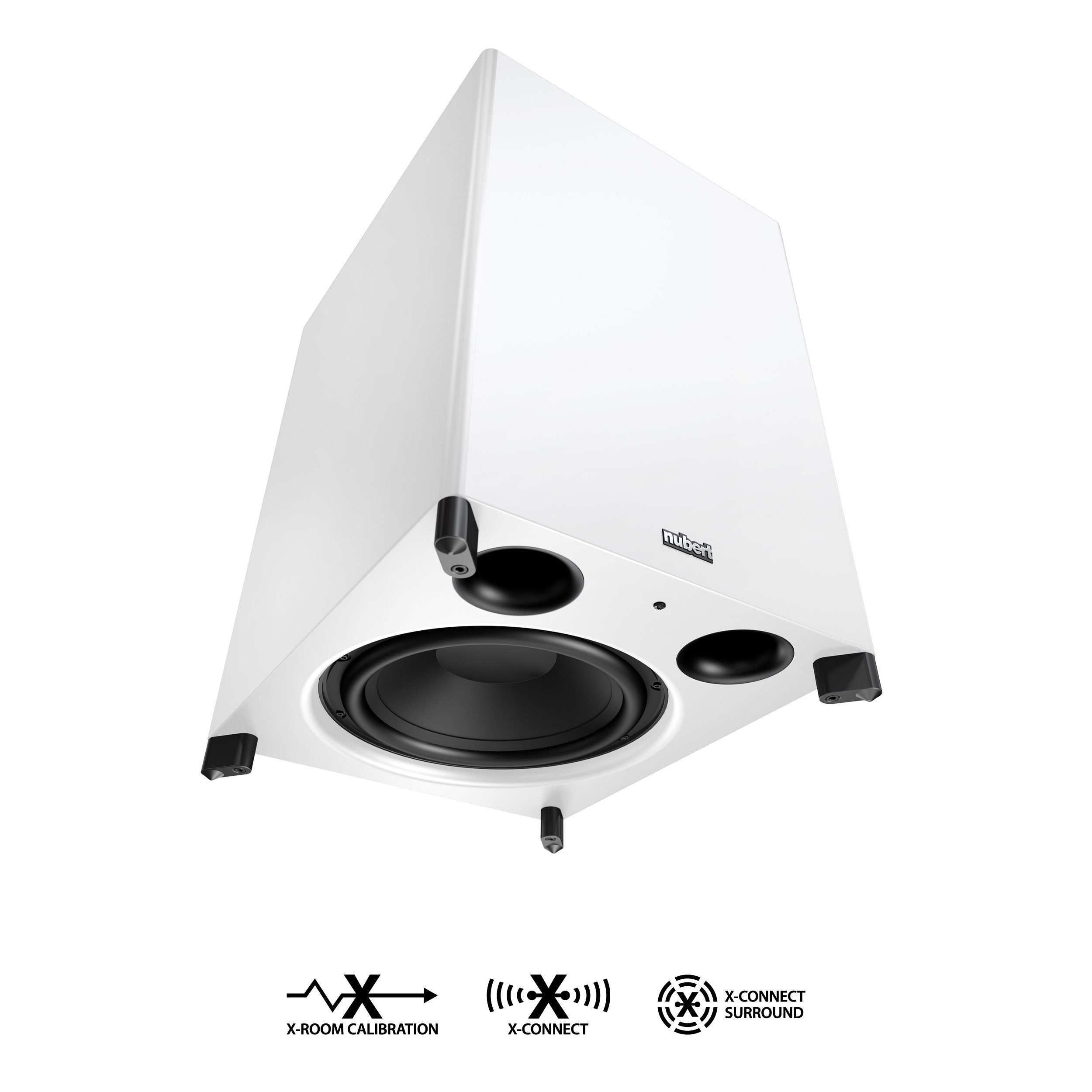 Nubert nuSub XW-1200 Subwoofer (Bluetooth, X-Connect, X-Connect Surround, 360 W, Aktiver Downfire-Subwoofer)