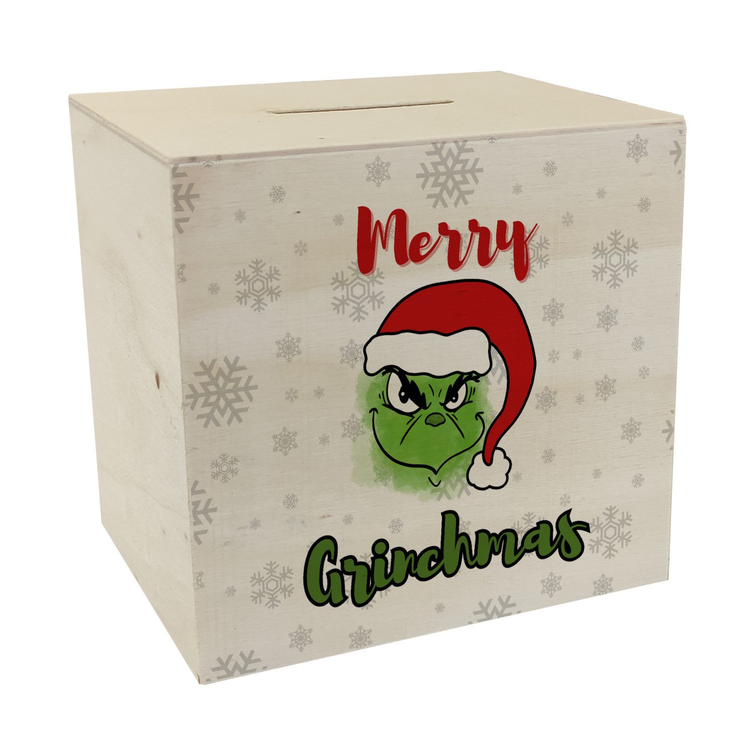Spardose Merry Grinchmas Weihnachtsmuffel Spardose aus Holz