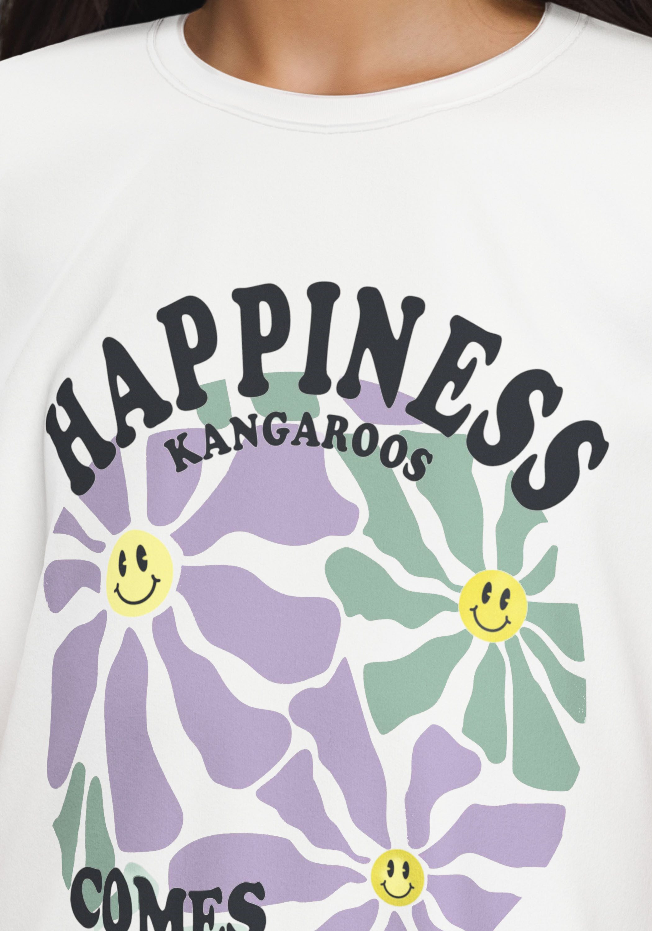 KangaROOS T-Shirt HAPPINESS COMES großer Frontprint
