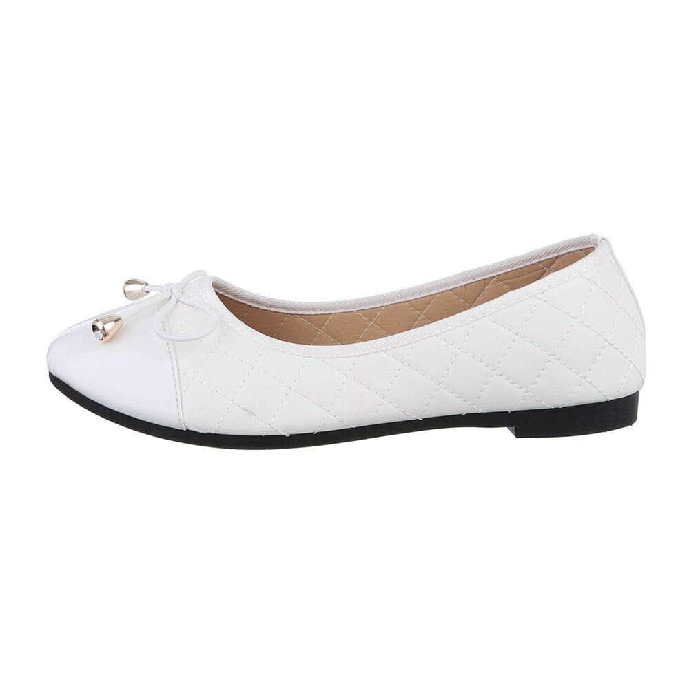 Ital-Design Damen Freizeit Ballerina (85894044) Blockabsatz Klassische Балетки in Weiß