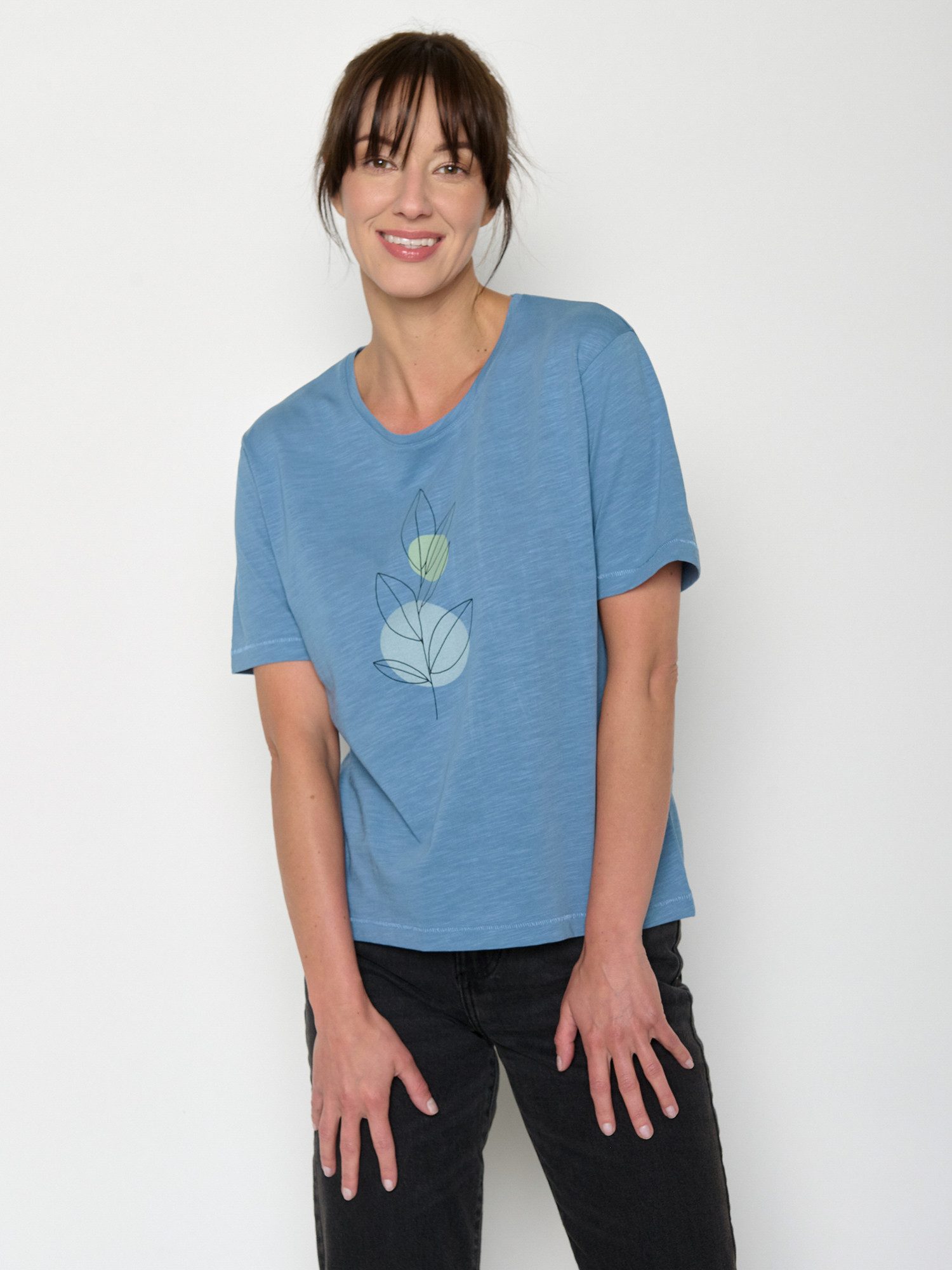 GreenBomb T-Shirt Nova Bloom Classic (1-tlg., 1) Flammgarn, lockerer Schnitt, entspannter längerer Ärmel