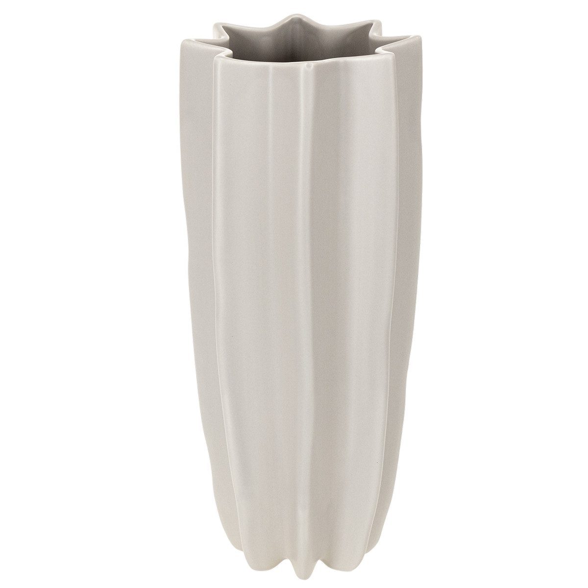 Florists Products Übertopf Moderne gerillte Dekovase aus Keramik für Trockendeko und