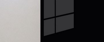 Feldmann-Wohnen Küchenzeile Platinum, 287x59x190cm grau / schwarz Hochglanz mit Arbeitsplatte und Rahmen