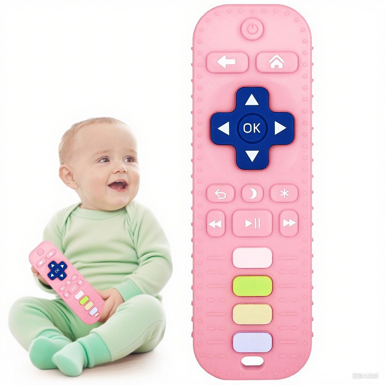 CLTYQ Beißring Beißspielzeug,geeignet für Babys im Alter von 3 bis 24 Monaten, Zahnungs-Spielzeug im Fernbedienungsdesign zur Linderung