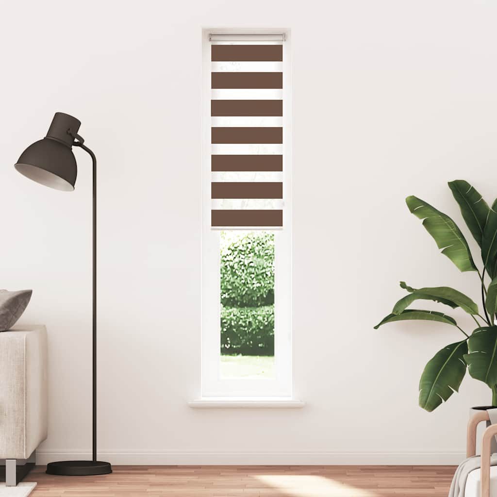 Rollo Doppelrollo Braun 40x230 cm Stoffbreite 35,9 cm Polyester, vidaXL