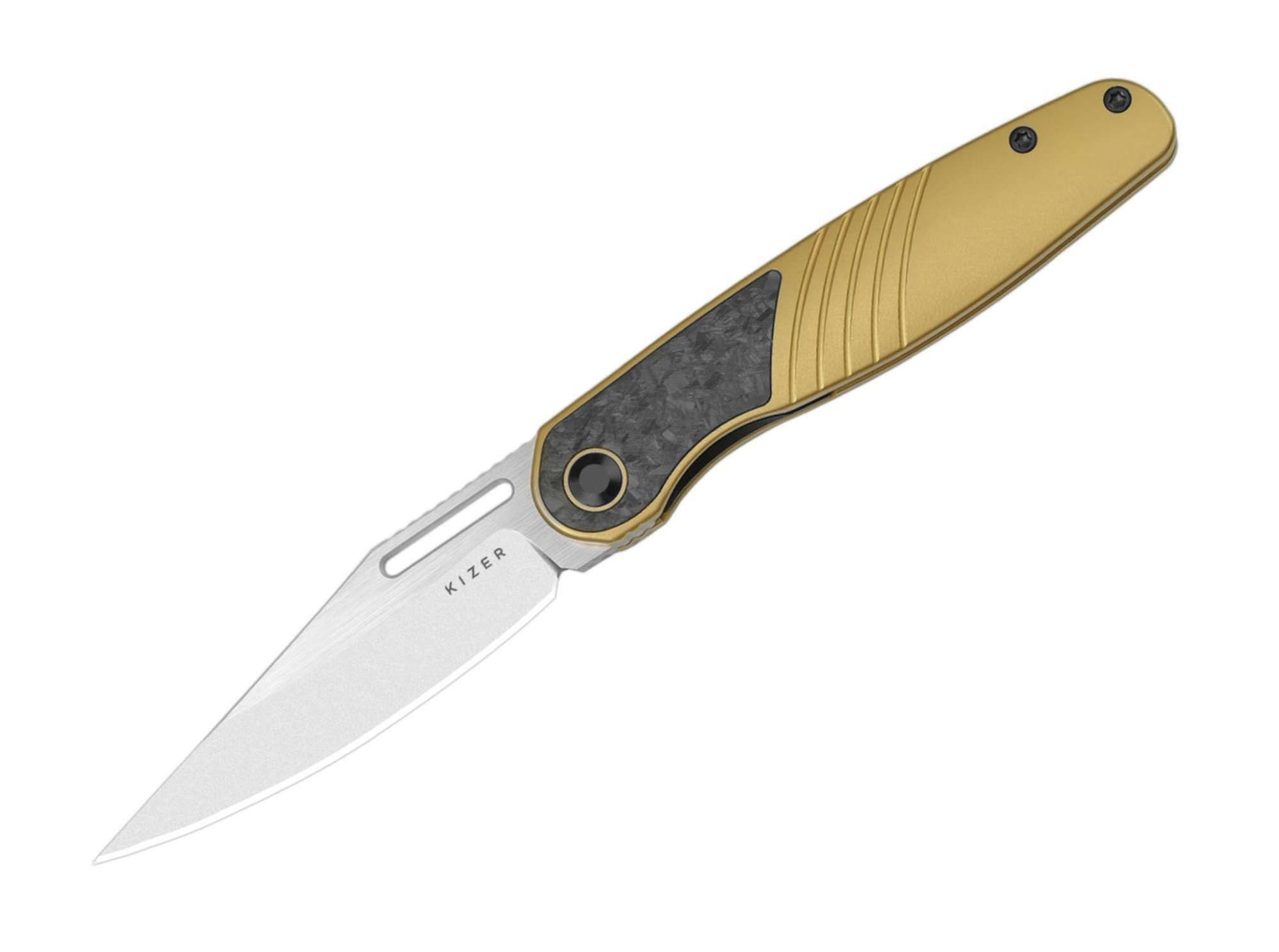 Kizer Taschenmesser Kizer Raze S45VN Gold Ti CF