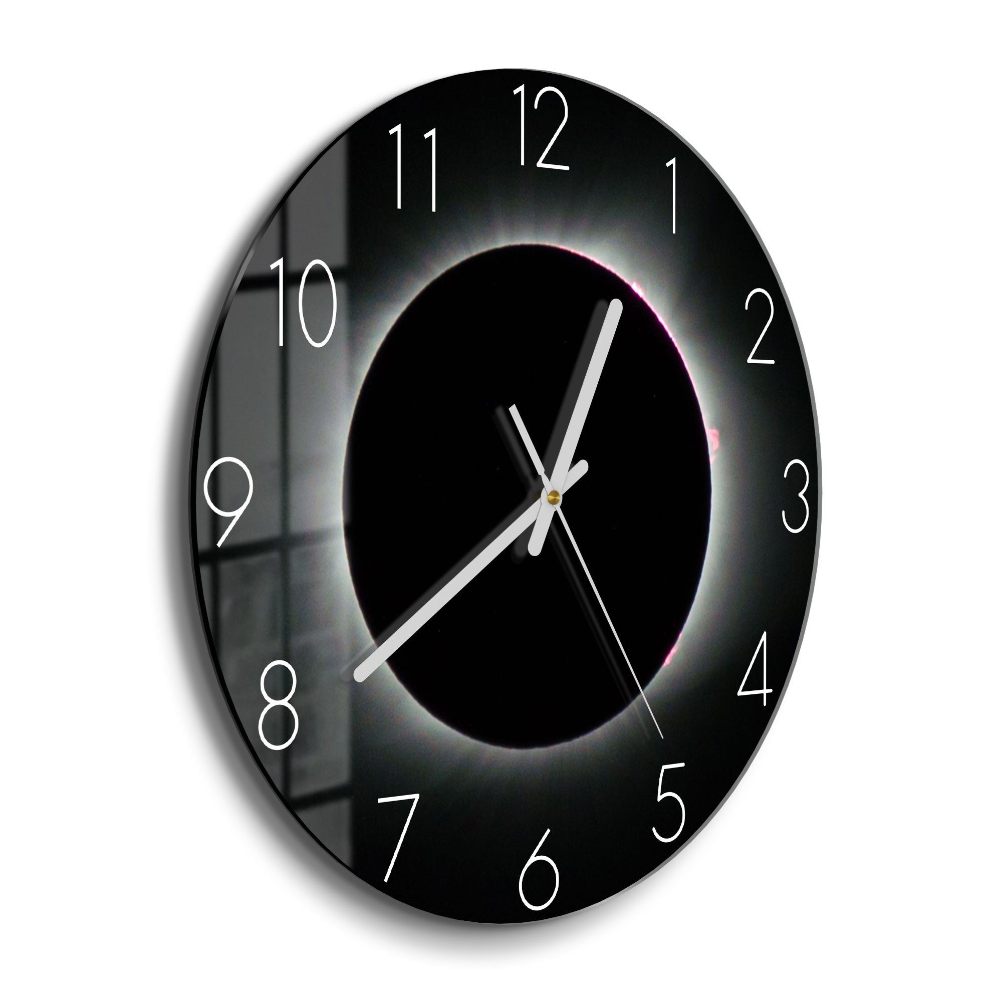 DEQORI Wanduhr 'Sonnenfinsternis' (Glas Glasuhr modern günstig online kaufen