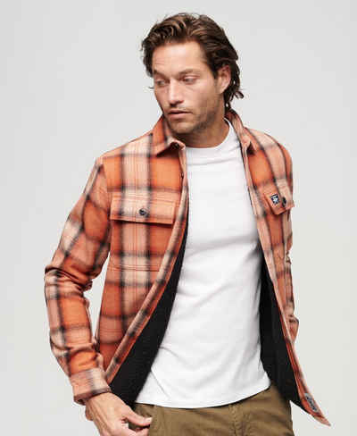 Superdry Hemdjacke WOOL MILLER OVERSHIRT Roderick Check Orange