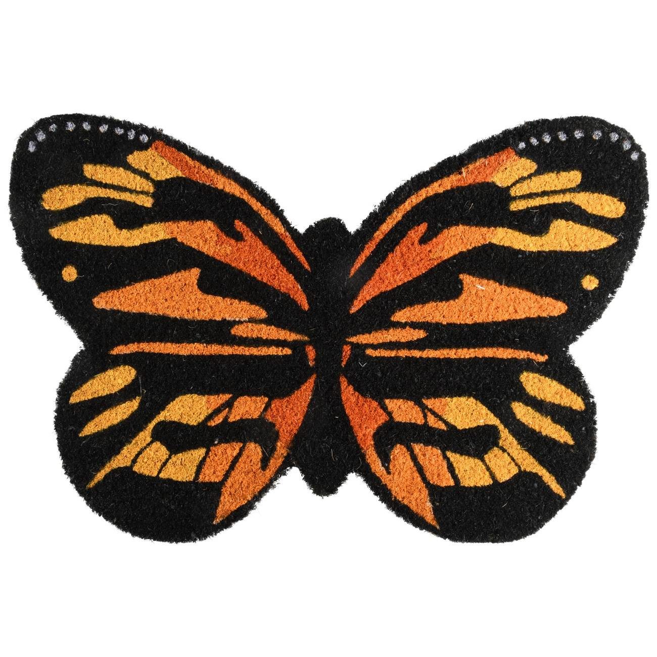 esschert design Fußmatte, Höhe: 1 mm, Höhe: 1cm, Farbe: Schwarz / Orange, Motiv: Schmetterling