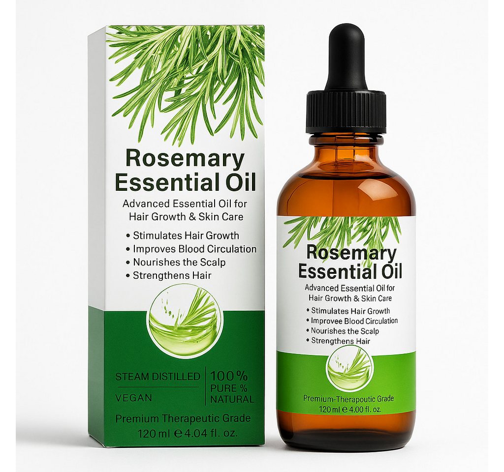 NEXGEN LUXUS SCHÖNHEIT & HAUTPFLEGE Stimulationsöl Rosmarin Haaröl Bio Vegan – Ätherisches Öl für Haarwachstum 120ml, 2-tlg., Fördert Haarwachstum & reduziert Haarausfall