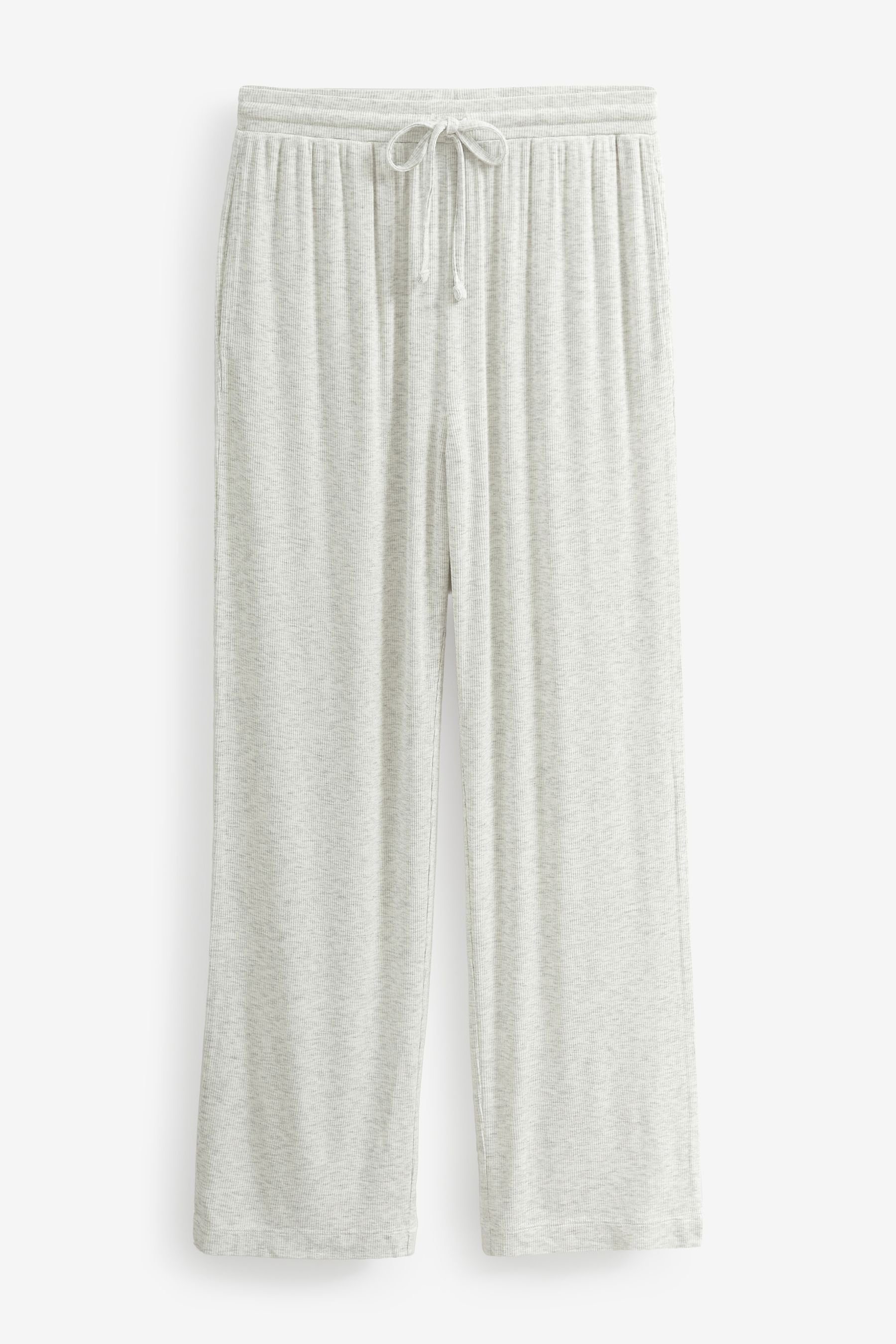 Gerippter, Grey (2 tlg) Pyjama Next durchgeknöpfter Schlafanzug