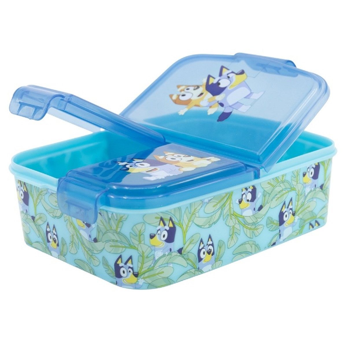 Stor Lunchbox Bluey Kinder Brotdose – Lunchbox 3 Fächern & tollem Design, (Essen Aufbewahrung, 1x Deckel, 1x Lunchbox), Lunchbox