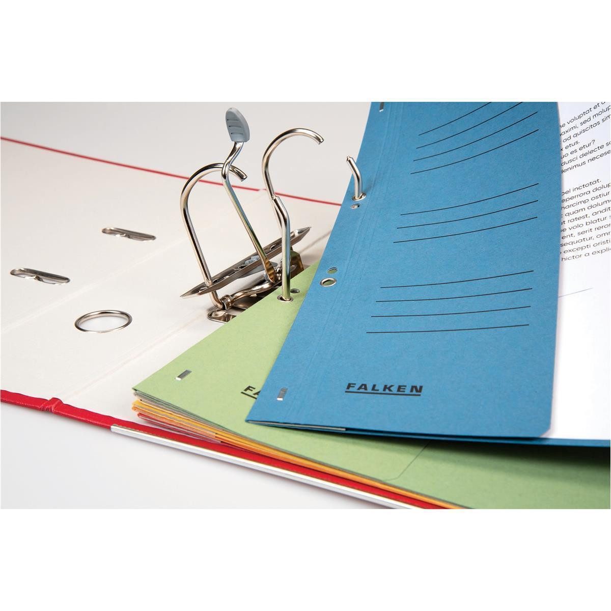 Falken Hefter Ösenhefter 80003866 DIN A4 halber Deckel Behördenheftung grau