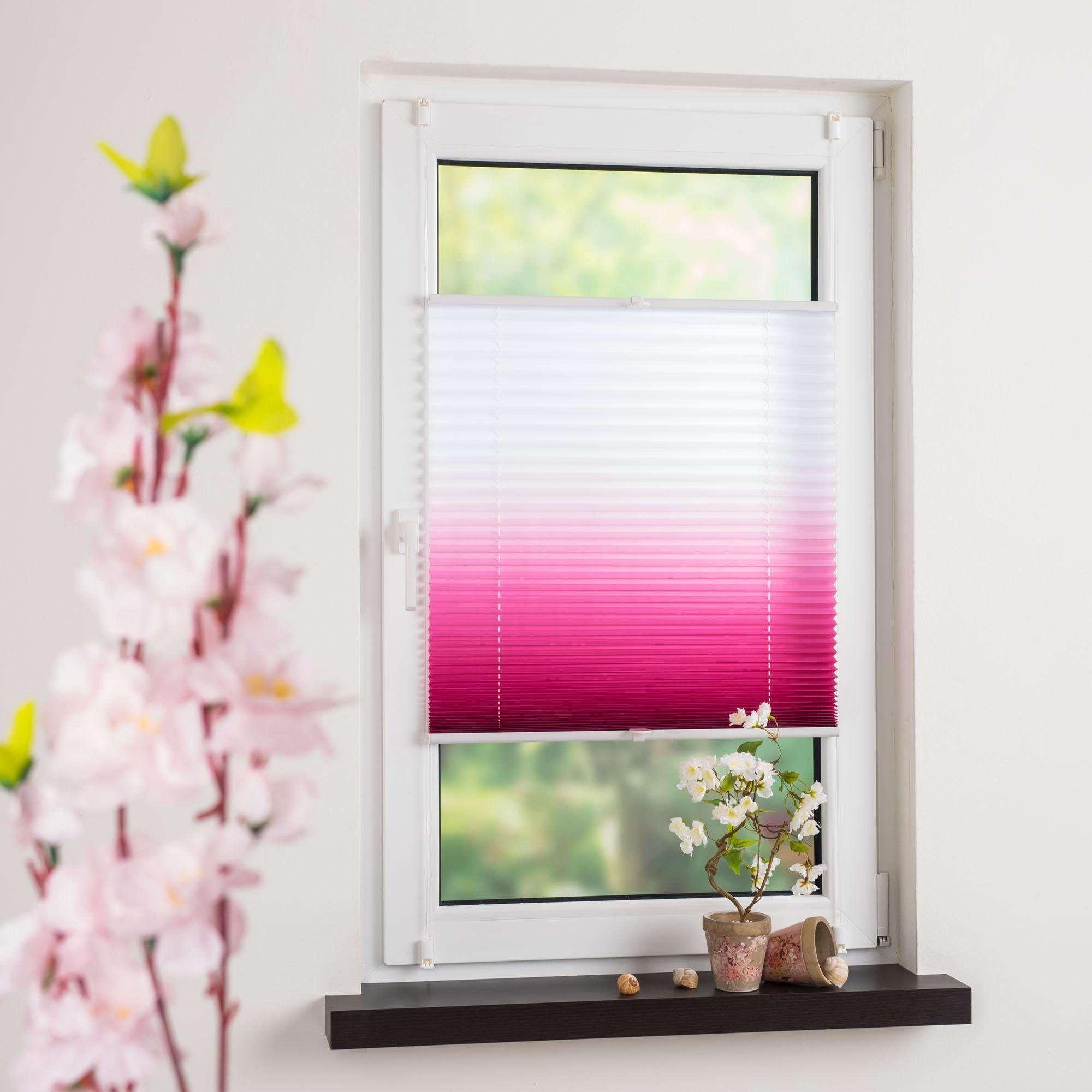 Liedeco Plissee Farbverlauf, Lichtschutz, ohne Bohren, günstig online kaufen