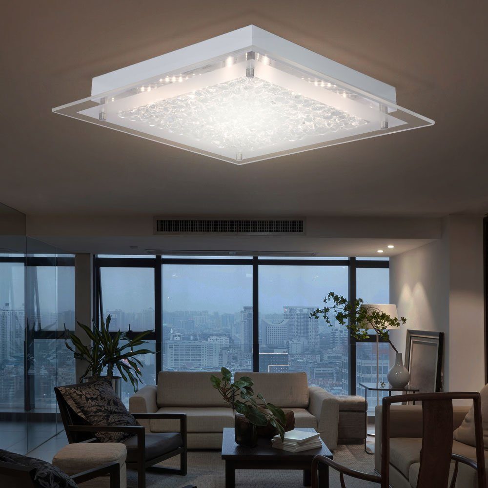 WOFI LED Deckenleuchte, LED-Leuchtmittel fest verbaut, Warmweiß, Deckenleuchte Wohnzimmerlampe Deckenlampe, tropfenförmiges Glas | Deckenlampen