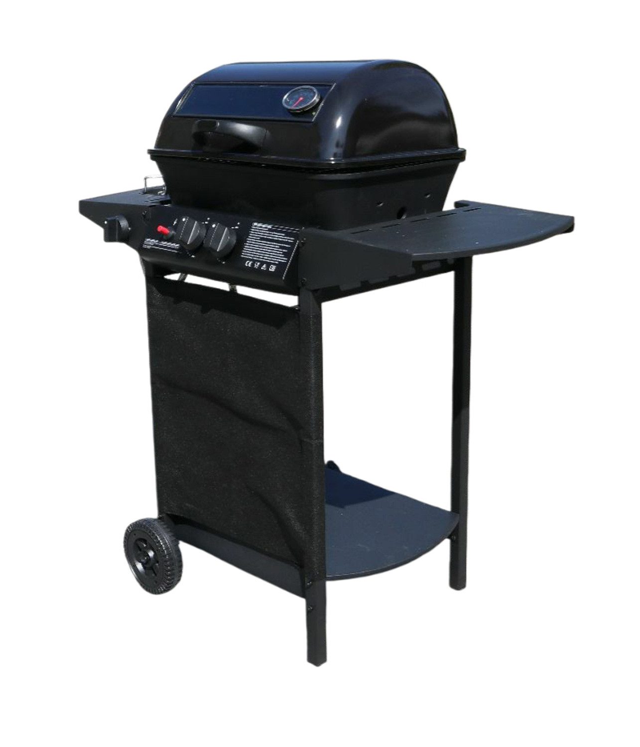 Kingsale Gasgrill Premium Gas Grill mit stufenlos regelbaren 5,5 KW Hauptbrenner, für grenzenlosen Grillgenuss, + 2,5 KW Seitenbrenner, Abdeckhaube mit Thermometer