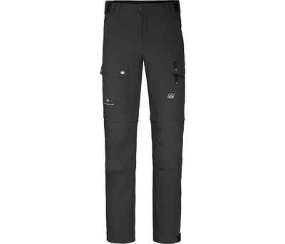 Bergson Zip-off-Hose FROSLEV Bermuda Zipp-Off Herren Wanderhose, recycelt, elastisch, 8 Taschen, Normalgrößen, schwarz