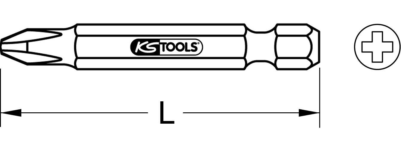 Thumbnail - KS Tools Bohrer- und Bitset 1/4" Bit PH, 50mm, PH3