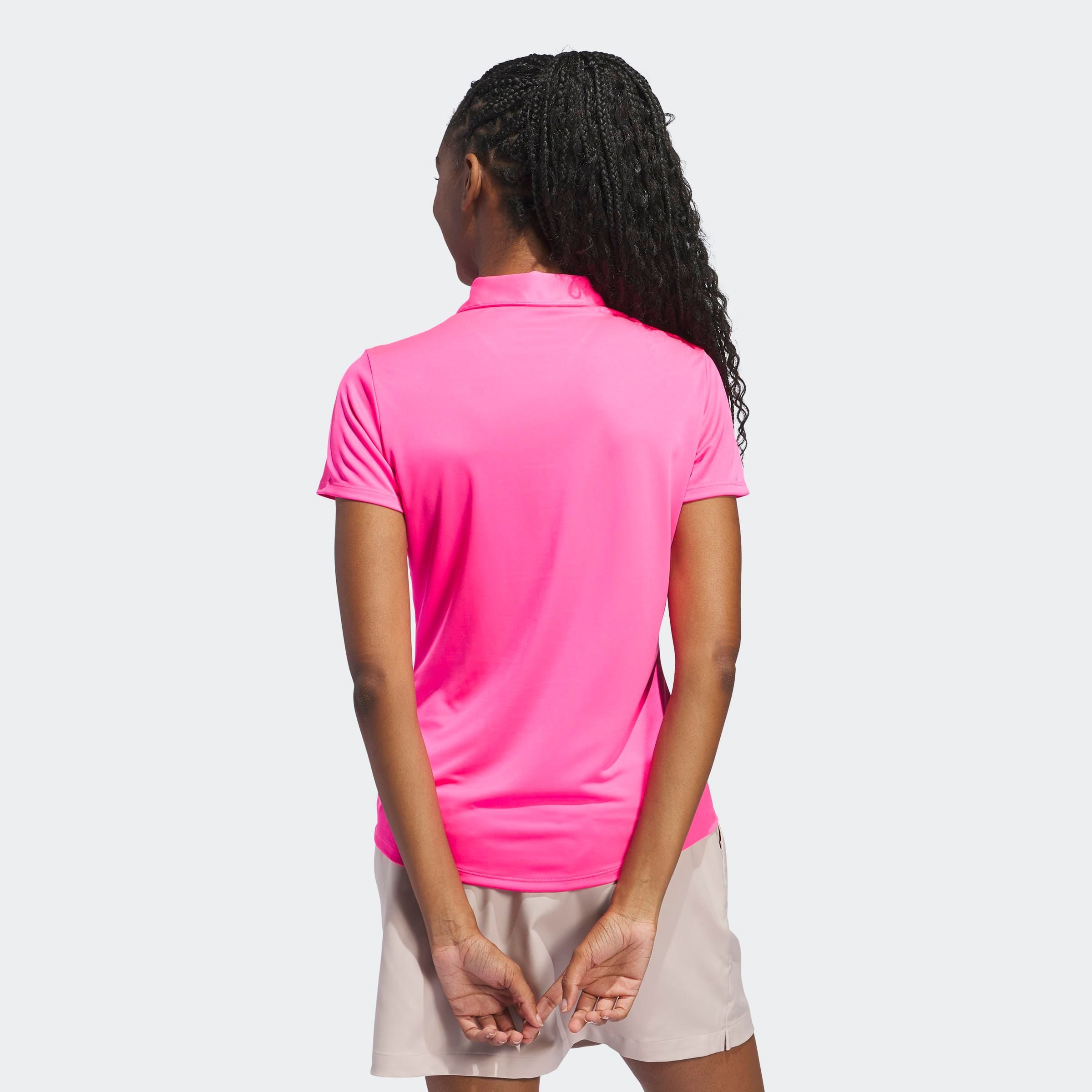 adidas Performance Poloshirt SOLID PERFORMANCE SLEEVE FÜR DAMEN mit Druckknopfverschluss, aus Polyester, leichtes Pikeematerial