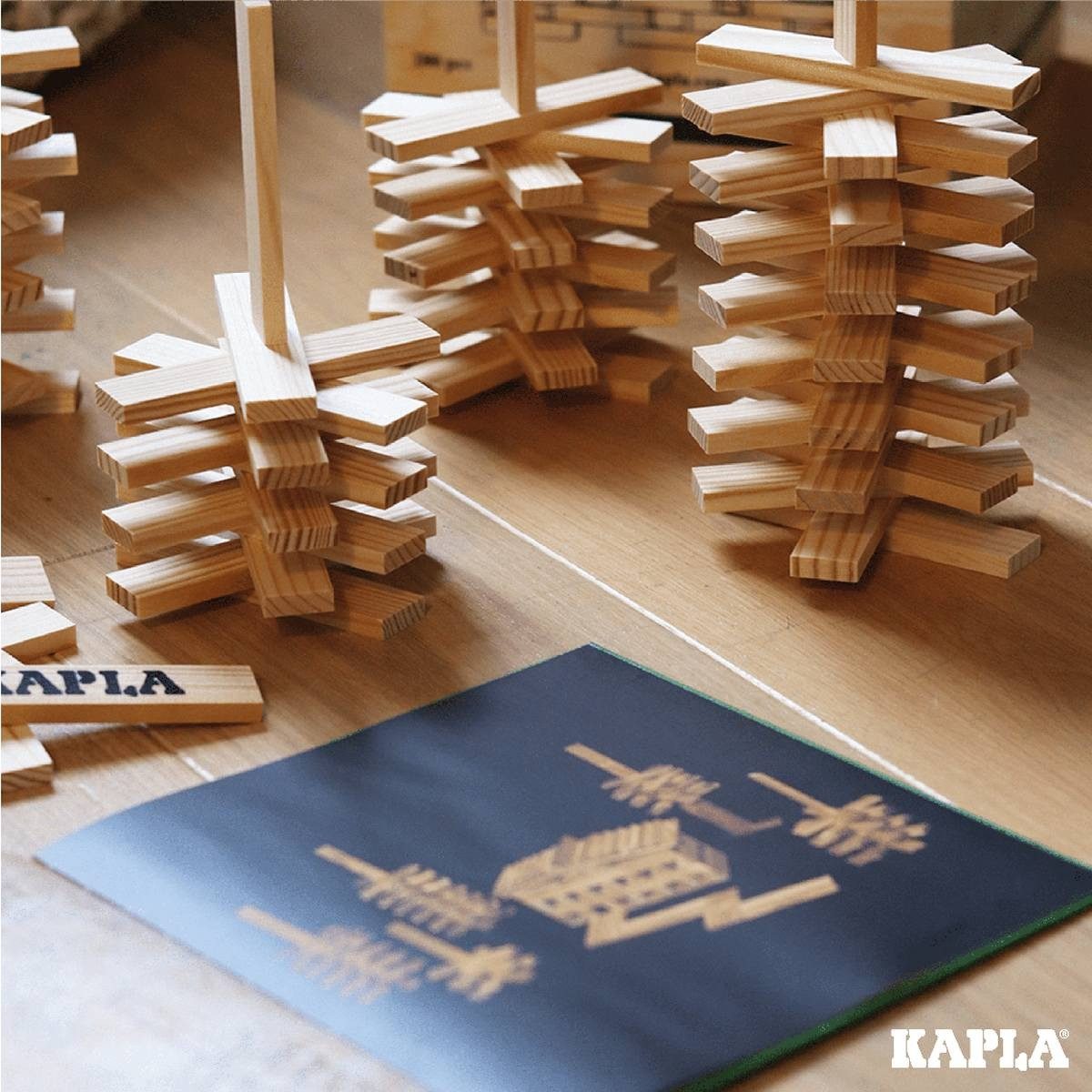 KAPLA® Holzbausteine 280er Box naturbelassene Holzplättchen Spielbausteine