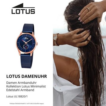 Lotus Quarzuhr Lotus Damenuhr Minimalist Armbanduhr, (Analoguhr), Damen Armbanduhr rund, mittel (ca. 31mm), Edelstahl, Fashion
