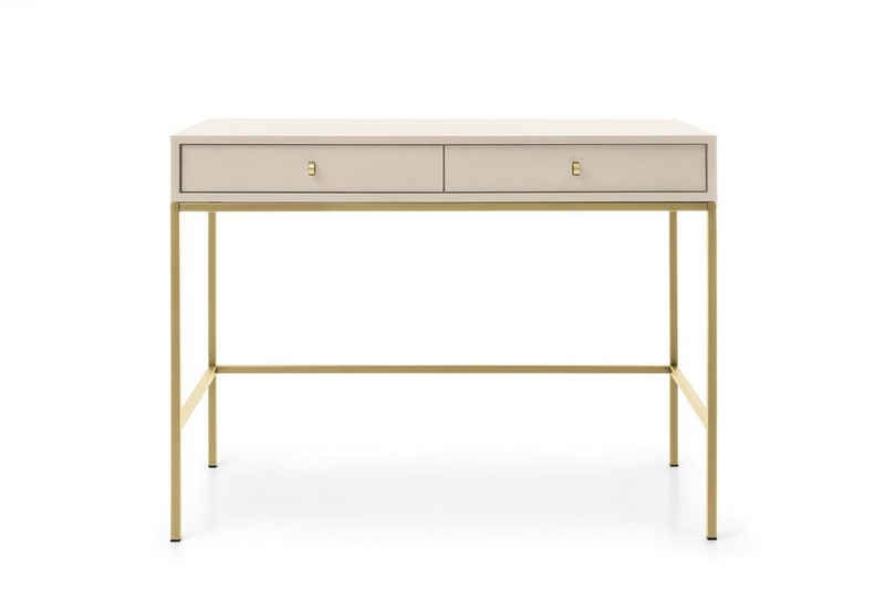 MOEBLO Konsolentisch Melody (Eingangskonsole mit Schubladen Sideboard Beistelltisch Flurtisch - Goldene Griffe, Frisiertisch, Schminktisch, Kosmetiktisch), (BxTxH): 104x50x78 cm