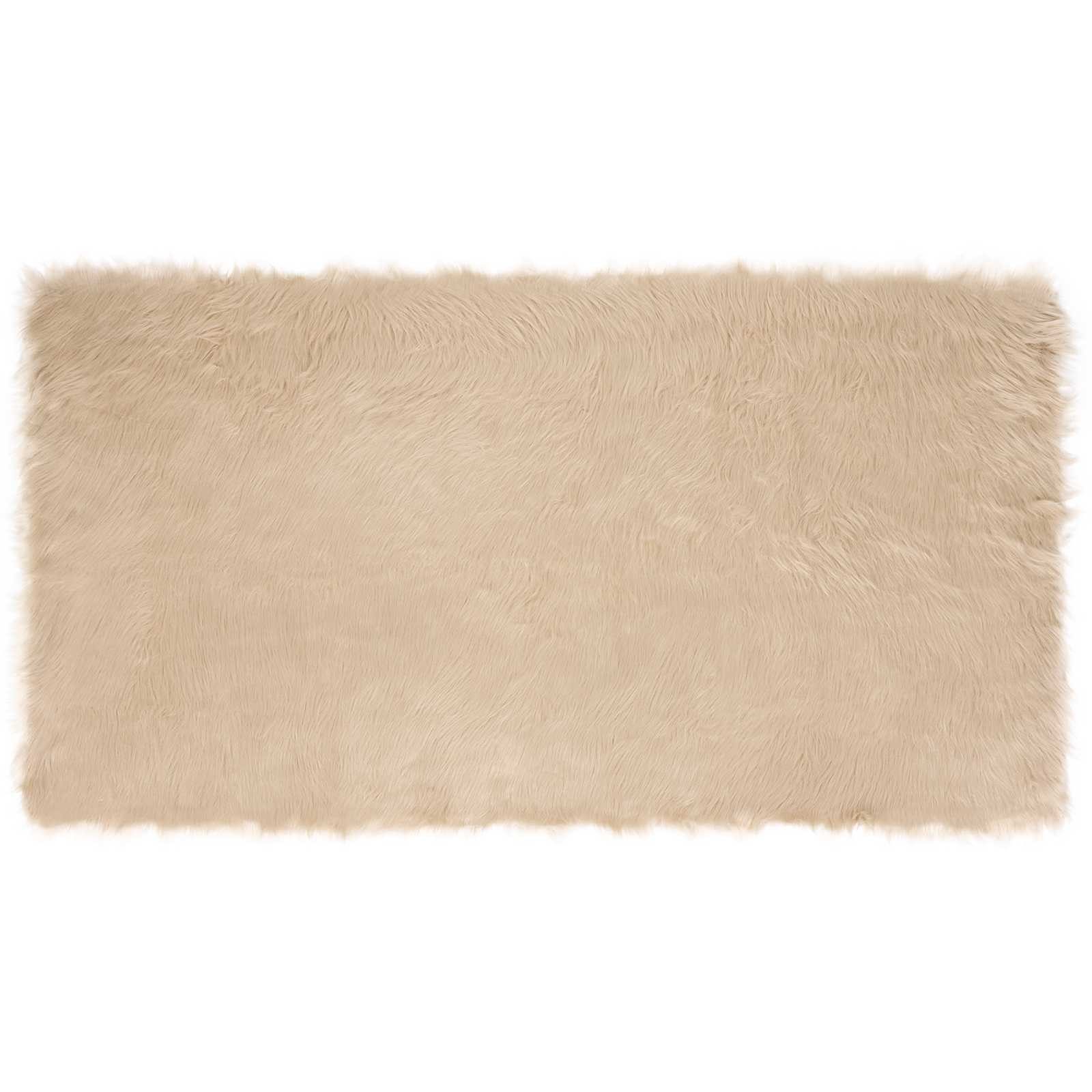 vidaXL Teppich Teppich aus Kunstschaffell TAFALLA Beige 80 x 150 cm Polyester, Rechtwinklig